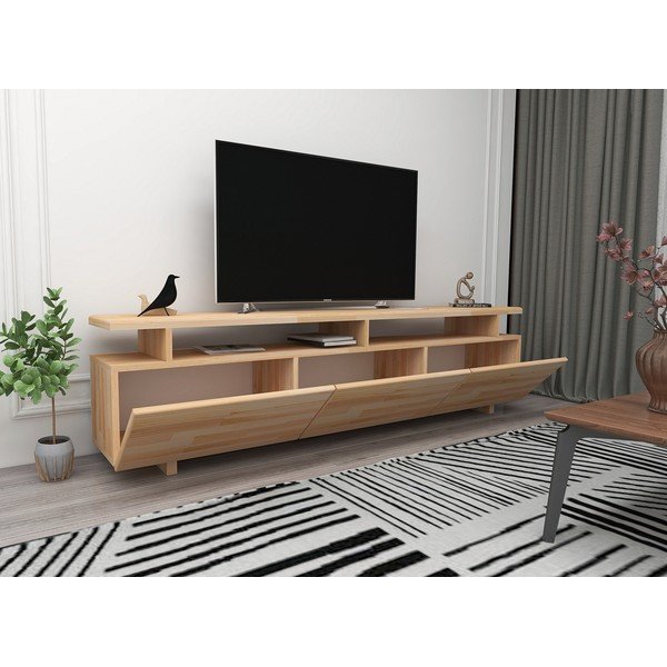 Tavolo TV in legno di pino di colore naturale 174x52 cm Natural - Kalune Design-image-2