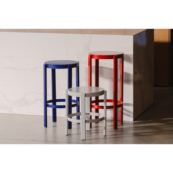 Sedia da bar rossa in acciaio (altezza della seduta 75 cm) Doon – noo.ma-image-4