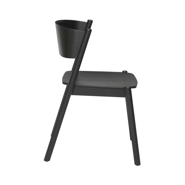Sedia da pranzo in rovere nero Oblique - Hübsch-image-2