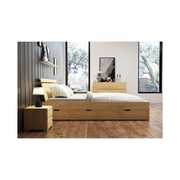 Letto matrimoniale in legno di pino con cassetto SKANDICA Sparta Maxi, 160 x 200 cm - Skandica-image-3