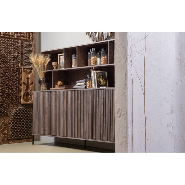 Libreria marrone con effetto frassino 200x150x44 cm Gravure – WOOOD-image-1