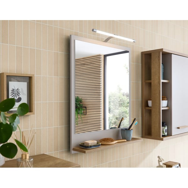 Specchio da parete con ripiano  60x74,5 cm Quickset 966 – Pelipal-image-1