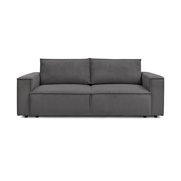 Divano in velluto a coste grigio scuro 245 cm Nihad - Bobochic Paris