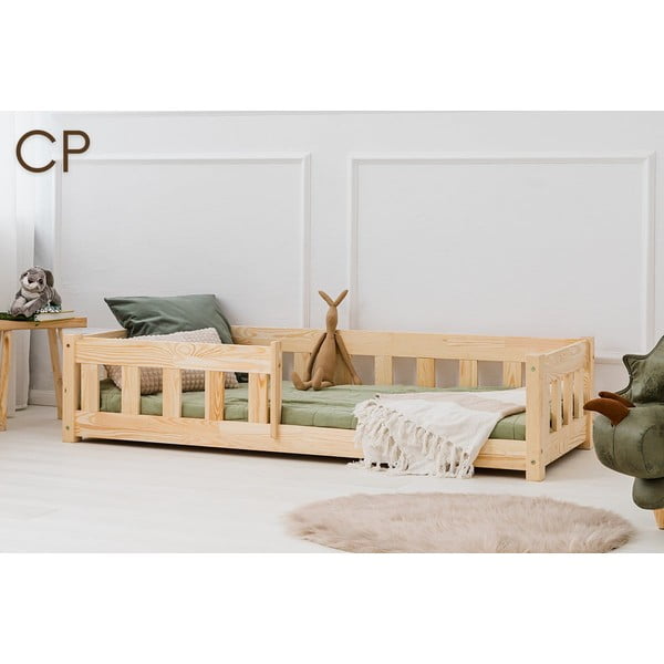 Letto per bambini in legno di pino in colore naturale 90x160 cm Mila CP - Adeko-image-1