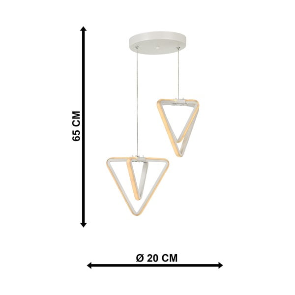 Lampadario LED bianco in metallo ø 20 cm Baris – Squid Lighting-image-4