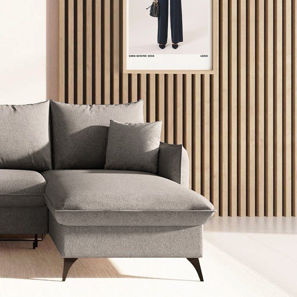 Divano angolare grigio allungabile e con contenitore (con penisola a destra e chaise lounge) Brim – Rodier-image-4