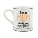 Tazza in porcellana Super Mum, 400 ml Metallic Monochrome - Sass & Belle