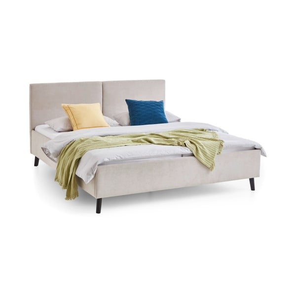 Letto matrimoniale imbottito beige con rete inclusa 160x200 cm Piano – Meise Möbel-image-2