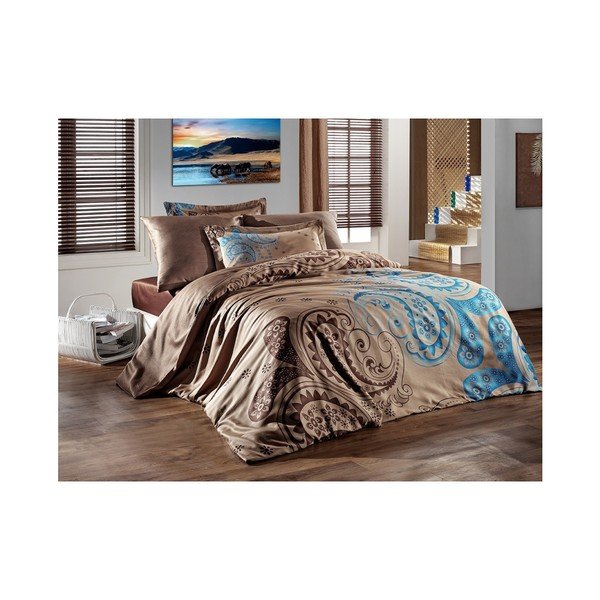 Lenzuolo in cotone sateen per letto matrimoniale Marrone, 160 x 220 cm Sal - Unknown