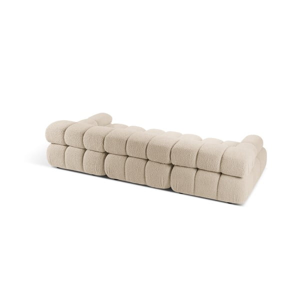 Divano componibile beige in tessuto bouclé 282 cm Bellis - Micadoni Home-image-4