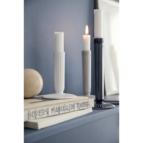 Portacandele in gres bianco Hammershoi, altezza 12 cm Hammershøi - Kähler Design-image-1