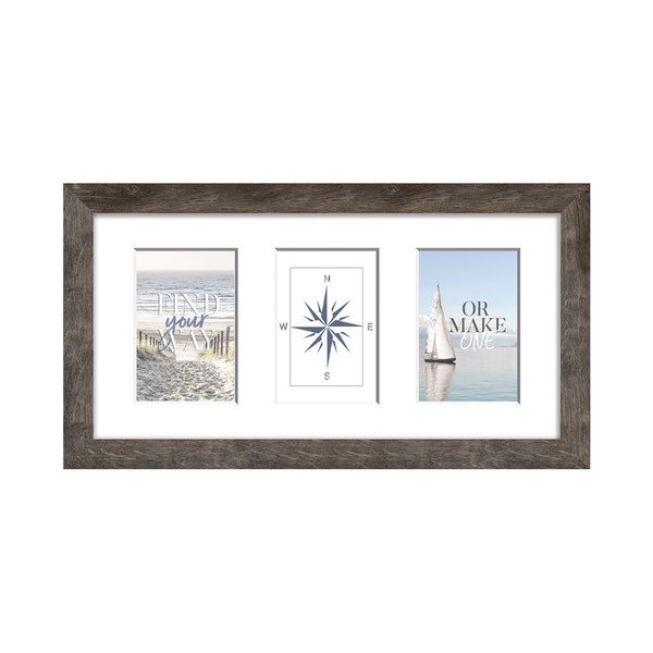 Cornice marrone per 3 foto Yellowstone, 23 x 46 cm - Styler