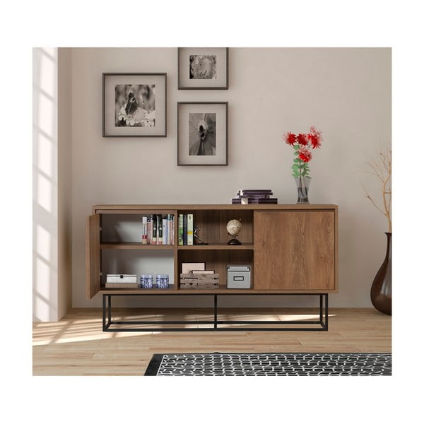Credenza colore naturale in noce 140x72 cm Rodez - Kalune Design-image-3
