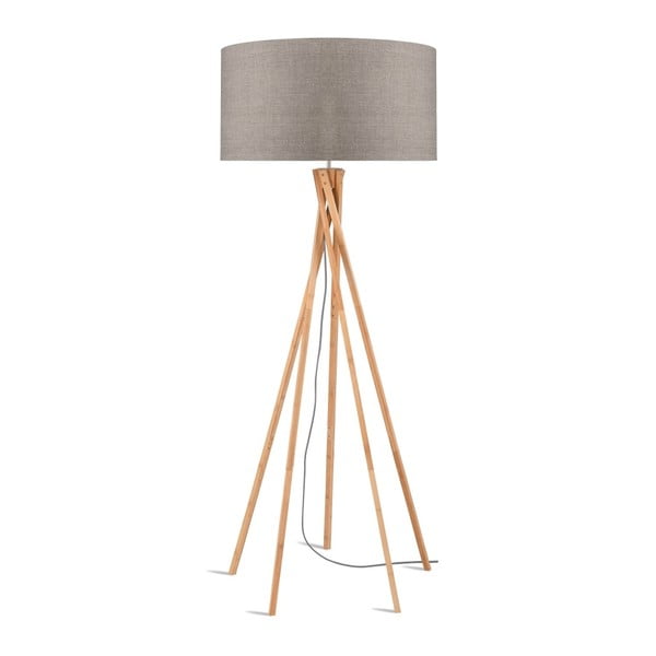 Lampada da terra con paralume beige e struttura in bambù Kilimanjaro - Good&Mojo