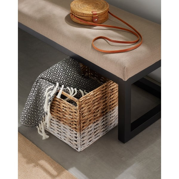 Contenitore in vimini con dettagli bianchi Woody - Kave Home-image-4