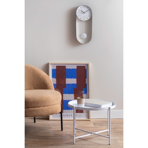 Tavolino da salotto rotondo bianco in metallo ø 50 cm Meseta  – Leitmotiv-image-1