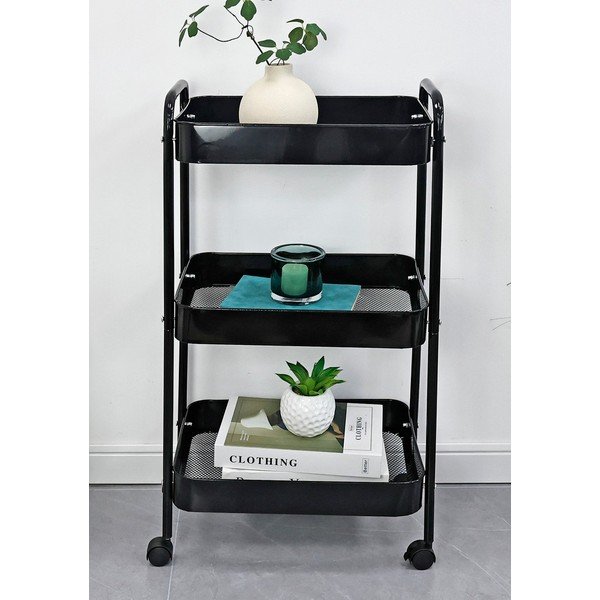 Tavolino da servizio in metallo su ruote 29,5x41 cm Leiky – Yes Everyday-image-1