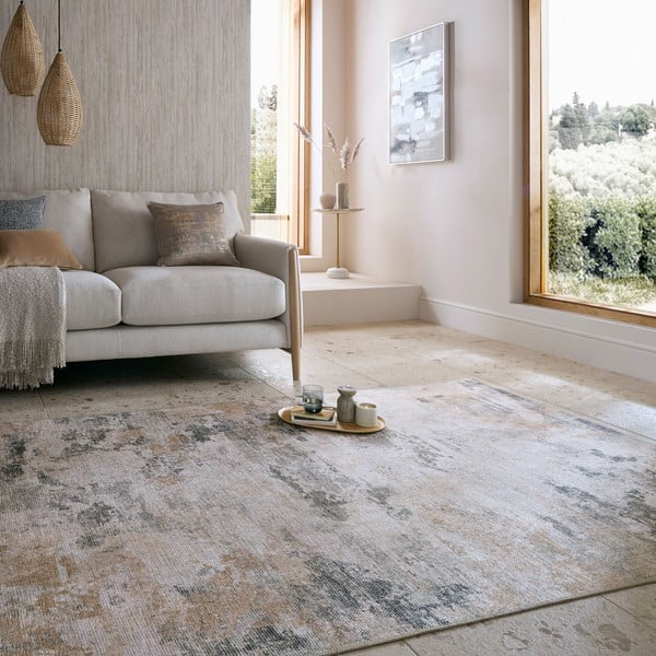 Tappeto greige lavabile 115x170 cm Lila Abstract – Flair Rugs-image-1