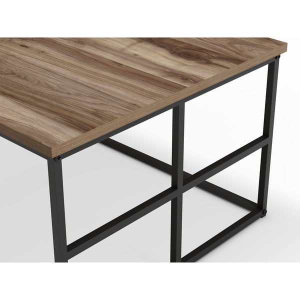 Tavolino con piano in legno di noce di colore naturale 60x100 cm Laila - Marckeric-image-4