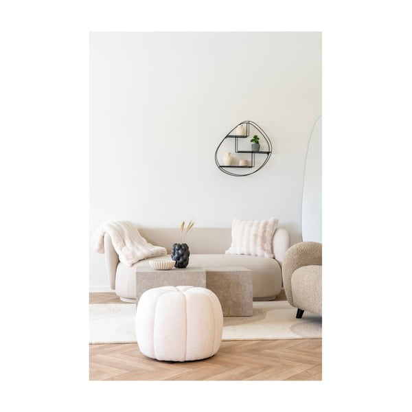 Coperta color crema in pelliccia finta 130x180 cm Galena – House Nordic-image-1