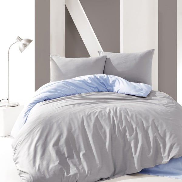 Biancheria da letto in cotone grigio-blu con lenzuolo Marie Claire Suzy, 160 x 220 cm - Marie Claire Home