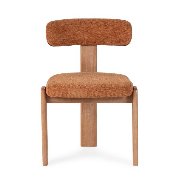 Sedie da pranzo in set color mattone in imbottito 2 pz Nadia – MOME