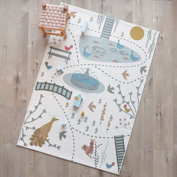 Tappeto da gioco per bambini color crema 123x180 cm Bird Paradise – Nattiot-image-1