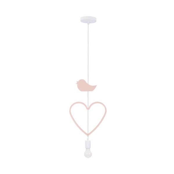 Lampada per bambini bianca e rosa con paralume in metallo Single - Candellux Lighting