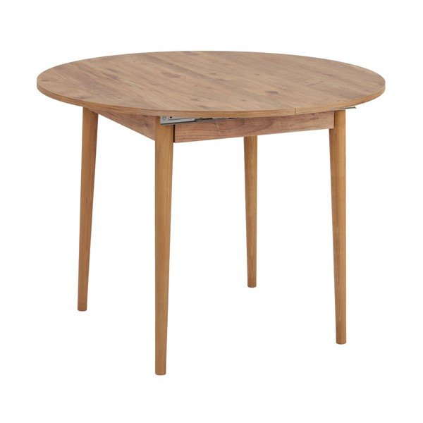 Tavolo da pranzo rotondo con effetto pino allungabile con estensione ø 100 cm Viona – Kalune Design