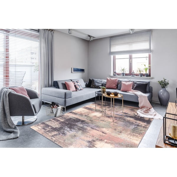 Tappeto in lana rosa chiaro 160x240 cm Fizz - Agnella-image-1