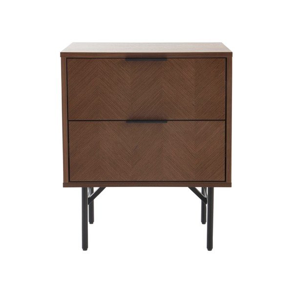 Comodino colore naturale scuro con effetto noce Duvberg – Jotex-image-3