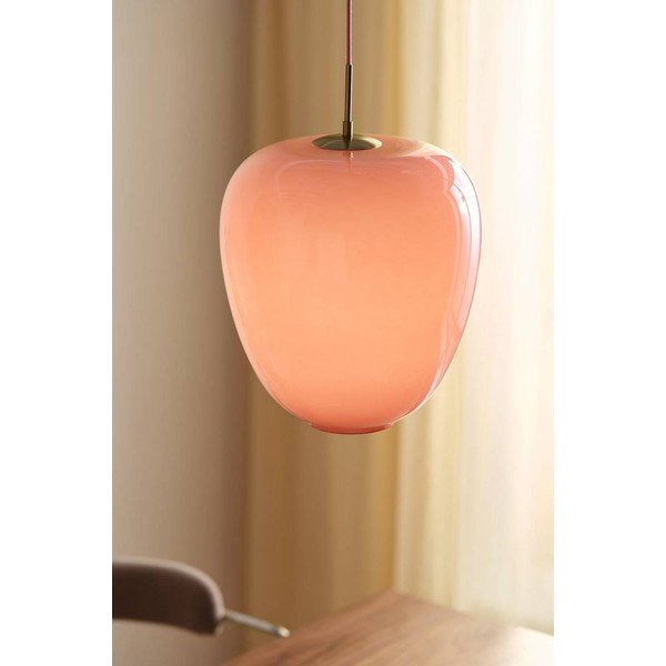 Lampadario rosa/color ottone in vetro con intensità regolabile ø 35 cm Artut – Jotex-image-1