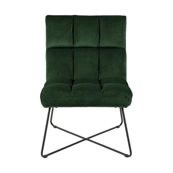 Poltrona verde con rivestimento in velluto Alba – Actona-image-2