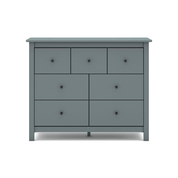 Cassettiera verde polveroso in pino massiccio 110x80x40 cm Misti – Marckeric