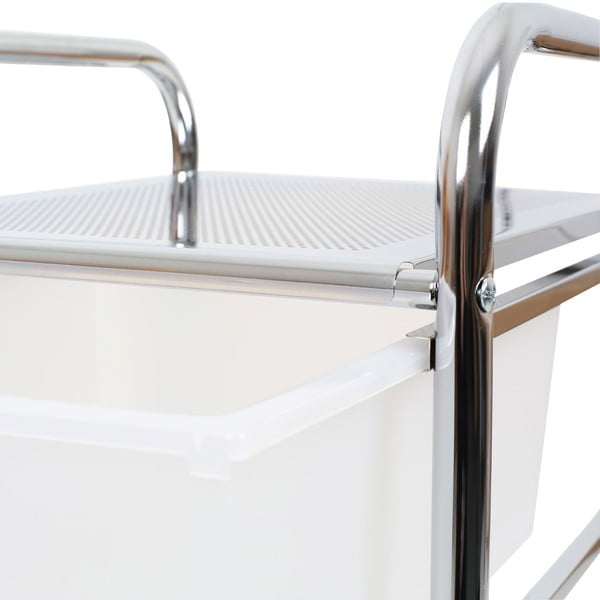 Scaffale mobile in plastica bianco-argento 33x79 cm - Premier Housewares-image-2