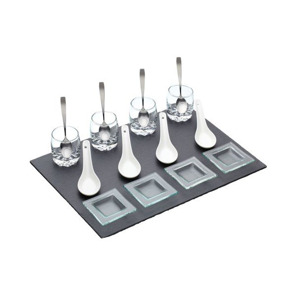 Servírovací podnos Seventheen s miskami a skleničkami