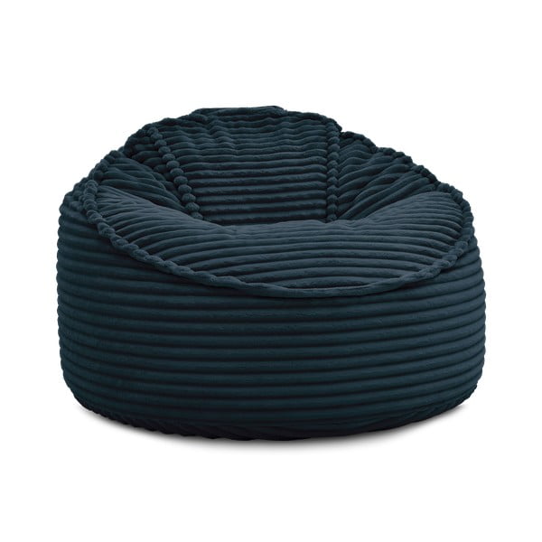 Puof a sacco blu scuro con rivestimento in velluto a coste Socrate – Bobochic Paris-image-3