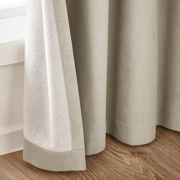 Tende in set oscuranti beige in velluto 2 pz 117x137 cm Wilson – Catherine Lansfield-image-2