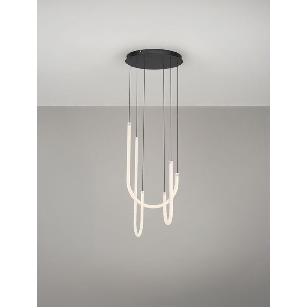 Lampadario LED bianco/nero opaco in acciaio con paralume in vetro acrilico con intensità regolabile ø 41 cm Topaz – Nova Luce-image-4