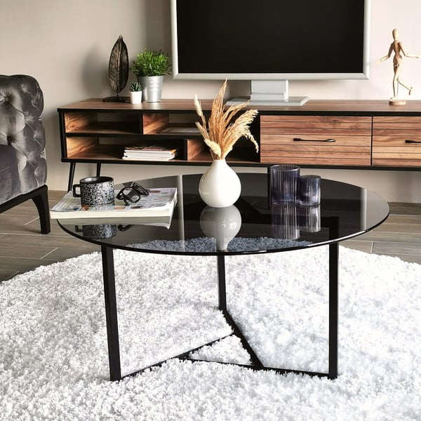 Tavolino rotondo nero ø 75 cm Trio - Neostill-image-2