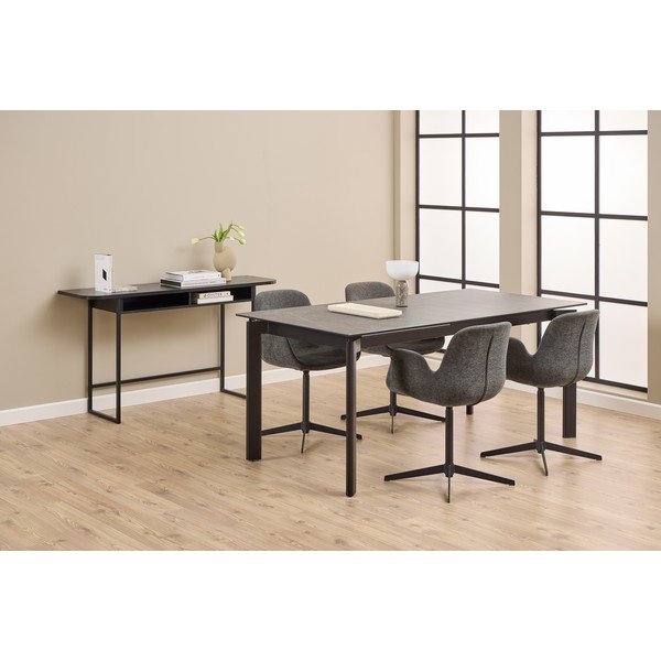 Tavolo consolle nero con effetto frassino 40x140 cm Darlington – Actona-image-2