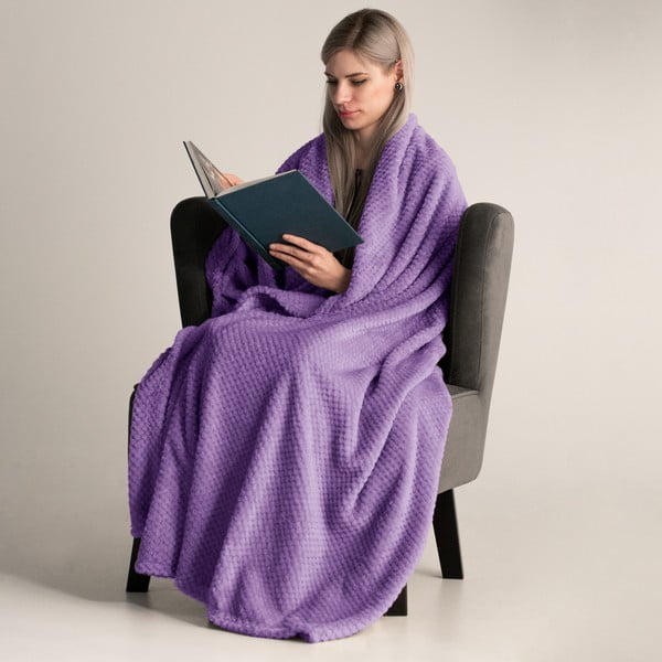 Coperta in microfibra viola, 70 x 150 cm Henry - DecoKing-image-1