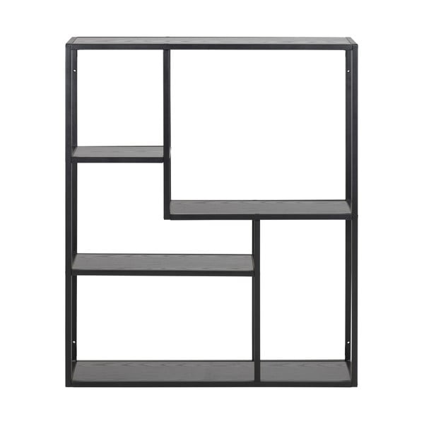 Libreria da parete nera-color legno naturale effetto frassino 75x91 cm Seaford - Actona