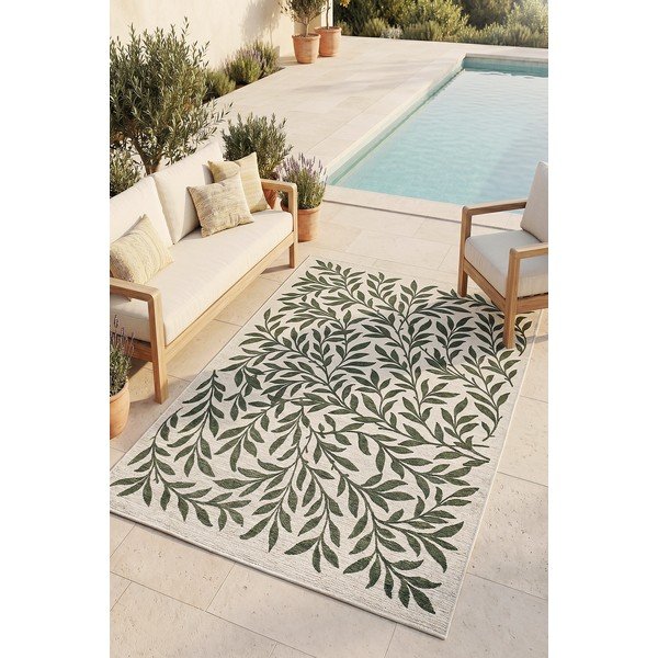 Tappeto da interno/esterno verde/color crema 200x290 cm Lua – Universal-image-1