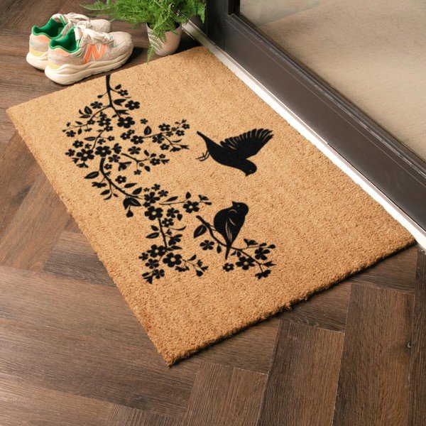 Zerbino in fibre di cocco 60x90 cm Birds On a Tree – Artsy Doormats-image-1