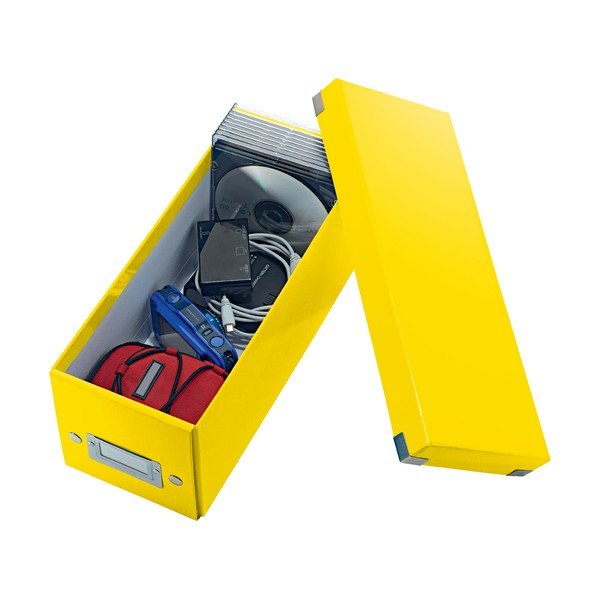 Scatola di cartone giallo con coperchio 14x35x14 cm Click&Store - Leitz-image-2