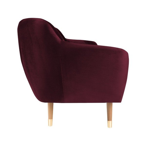 Divano Benito in velluto bordeaux, 188 cm - Mazzini Sofas-image-3