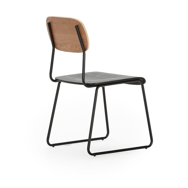 Set di sedie da pranzo in frassino decorato in nero e naturale 2 pz Aira - Marckeric-image-4