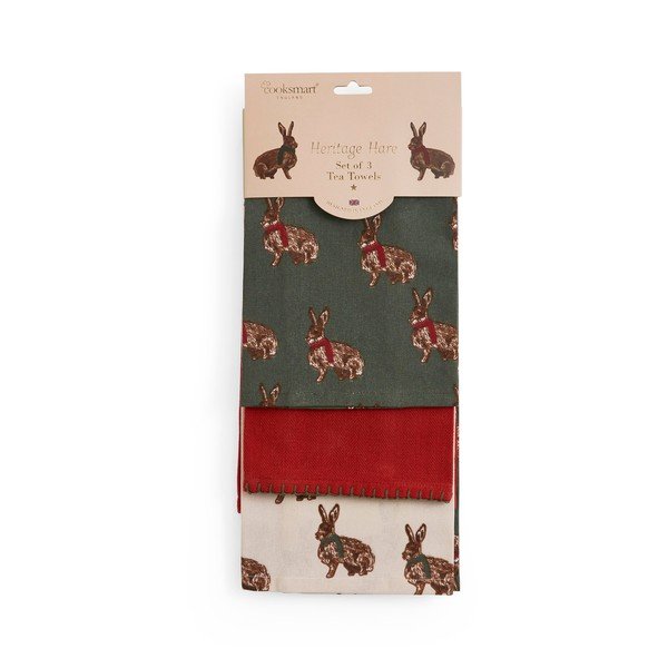 Set di strofinacci 3 pz 45x65 cm Heritage Hare – Cooksmart ®