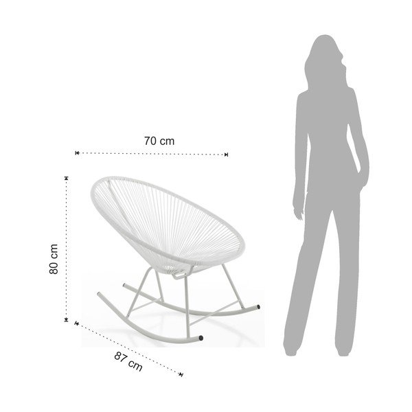 Sedia a dondolo bianca adatta all'esterno Numana - Tomasucci-image-3
